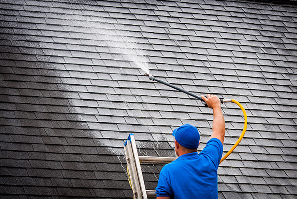 Man Soft Washing Roof